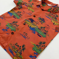 American Cars & Palm Trees Orange Shirt - Boys 4-5 Years