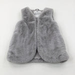 Grey Fluffy Gilet - Girls 8-9 Years