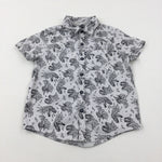 Dinosaurs Geometric Grey Shirt - Boys 4-5 Years