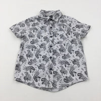 Dinosaurs Geometric Grey Shirt - Boys 4-5 Years