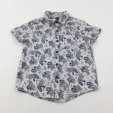 Dinosaurs Geometric Grey Shirt - Boys 4-5 Years