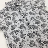 Dinosaurs Geometric Grey Shirt - Boys 4-5 Years