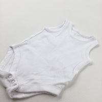 White Cotton Bodysuit - Boys 0-3 Months
