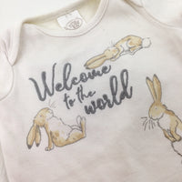 'Welcome To The World' Guess How Much I Love You Bunnies Cream Bodysuit - Boys/Girls 0-3 Months