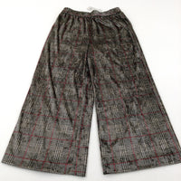 **NEW** Red & Gold Checked Smart Trousers - Girls 9-10 Years