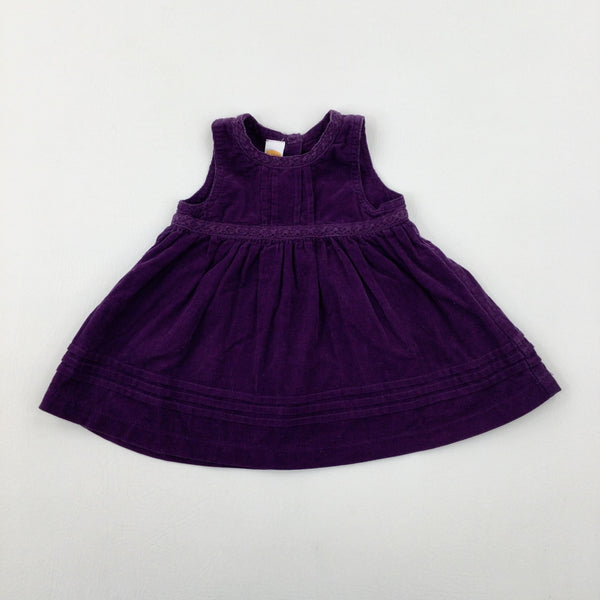 Purple Cord Dress - Girls 0-3 Months