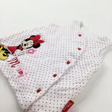 'Minnie' Mouse Appliqued Spotty White Padded Gilet - Girls 0-3 Months