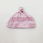 Pink Striped Jersey Hat - Girls 0-3 Months