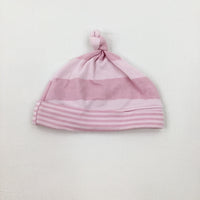 Pink Striped Jersey Hat - Girls 0-3 Months