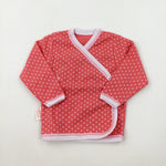 Spotty Coral Long Sleeve Top - Girls 0-3 Months