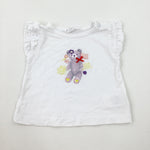 '100% Cute' Teddy White T-Shirt - Girls 0-3 Months