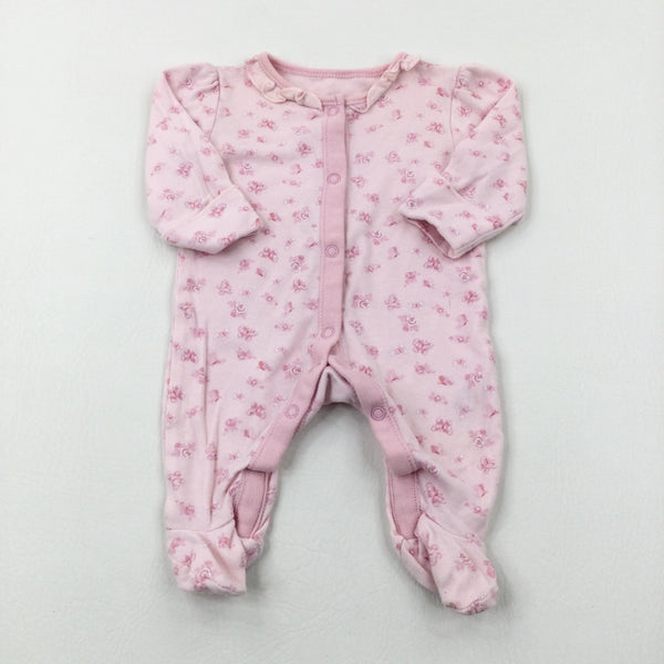 Flowers Pink Babygrow - Girls Newborn