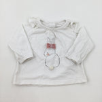 Bunny White Long Sleeve Top - Girls 0-3 Months