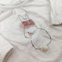 Bunny White Long Sleeve Top - Girls 0-3 Months