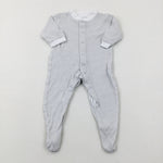 Grey Striped Babygrow - Boys 0-3 Months