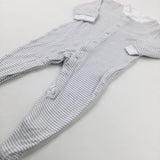 Grey Striped Babygrow - Boys 0-3 Months