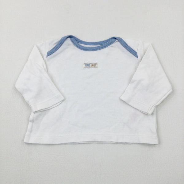 'Little Bear' White Long Sleeve Top - Boys 0-3 Months