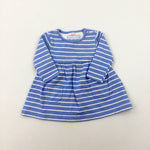 Blue Striped Dress - Girls 0-3 Months