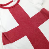 England Flag White Romper - Boys 0-3 Months