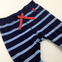 Navy Striped Jersey Trousers - Boys 0-3 Months