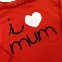 'I Love Mum' Red Long Sleeve Top - Boys 3-6 Months