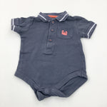 Crab Motif Charcoal Grey Bodysuit - Boys 0-3 Months