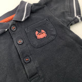 Crab Motif Charcoal Grey Bodysuit - Boys 0-3 Months