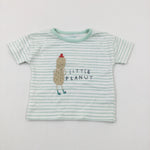 'Little Peanut' Green Striped T-Shirt - Boys 0-3 Months