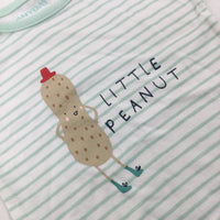 'Little Peanut' Green Striped T-Shirt - Boys 0-3 Months