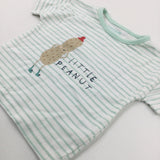 'Little Peanut' Green Striped T-Shirt - Boys 0-3 Months