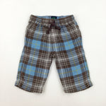 Blue & Brown Checked Trousers - Boys 3-6 Months