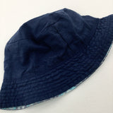 Navy Sun Hat - Boys 0-3 Months