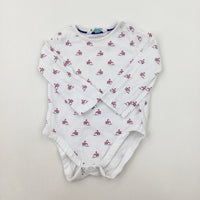 Colourful Boats White Bodysuit - Boys 3-6 Months