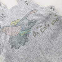 'Fly Little One' Dumbo Stars Grey Dungarees - Boys 0-3 Months