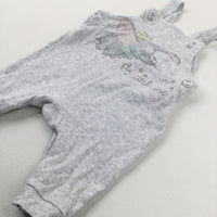 'Fly Little One' Dumbo Stars Grey Dungarees - Boys 0-3 Months