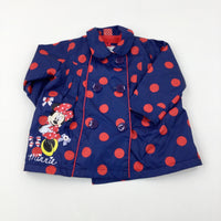 'Minnie' Mouse Spotty Navy Fleece Lined Lightweight Jacket - Girls 12-18 Months