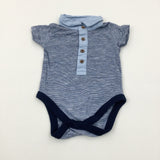 Navy Striped Bodysuit - Boys 0-3 Months