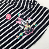 'Minnie' Mouse Appliqued Black Striped Dress - Girls 0-3 Months