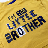 'I'm The Little Brother' Appliqued Yellow Long Sleeve Top - Boys 0-3 Months