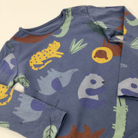 Jungle Animals Blue Long Sleeve Top - Boys 18-24 Months