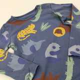 Jungle Animals Blue Long Sleeve Top - Boys 18-24 Months