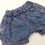 Blue & Pink Shorts - Girls 3-6 Months