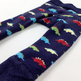 Dinosaurs Colourful Navy Knitted Leggings - Boys 0-3 Months