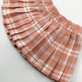 Coral Checked Skirt - Girls 0-3 Months