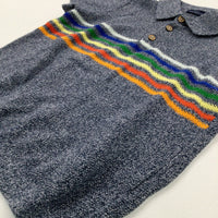 Colourful Striped Mottled Navy Polo Shirt - Boys 18-24 Months