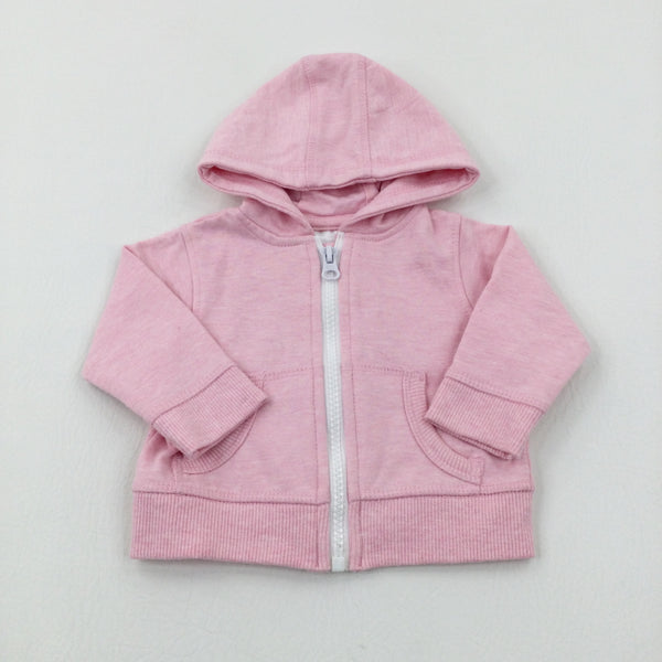 Pink Zip Through Hoodie - Girls 0-3 Months