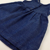 Navy Denim Effect Dress - Girls 0-3 Months