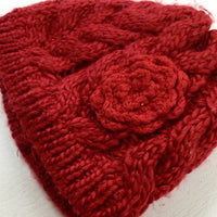 Sparkly Red Knitted Winter Hat - Girls 0-3 Months