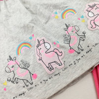 'You Are Magic' Unicorns & Rainbows Grey & Pink Tunic & Leggings Set - Girls 3-6 Months