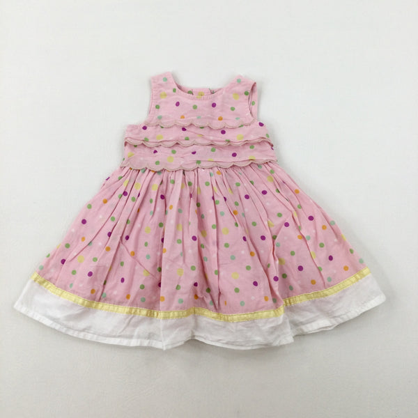 Colourful Spotty Pink Dress - Girls 3-6 Months
